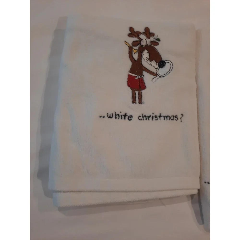 Christmas Towels Shaving Reindeer Grand Prix by Avanti 3 bath 3 hand 3 wash